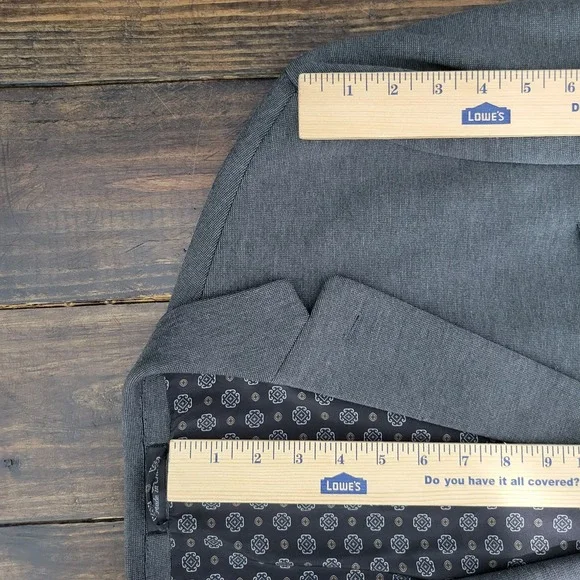 Chaps Men's Sport Coat Blazer Two‎ Button Charcoal Gray Polyester Blend Sz 48L